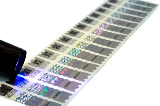 Hologrammetiketten und -aufkleber mit Seriennummern